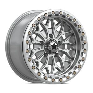 MSA Offroad Wheels – MA53 BOLO UTV BEADLOCK – Silver – 15″x7″ 10mm – Summer Wheels – MA053SD15701210